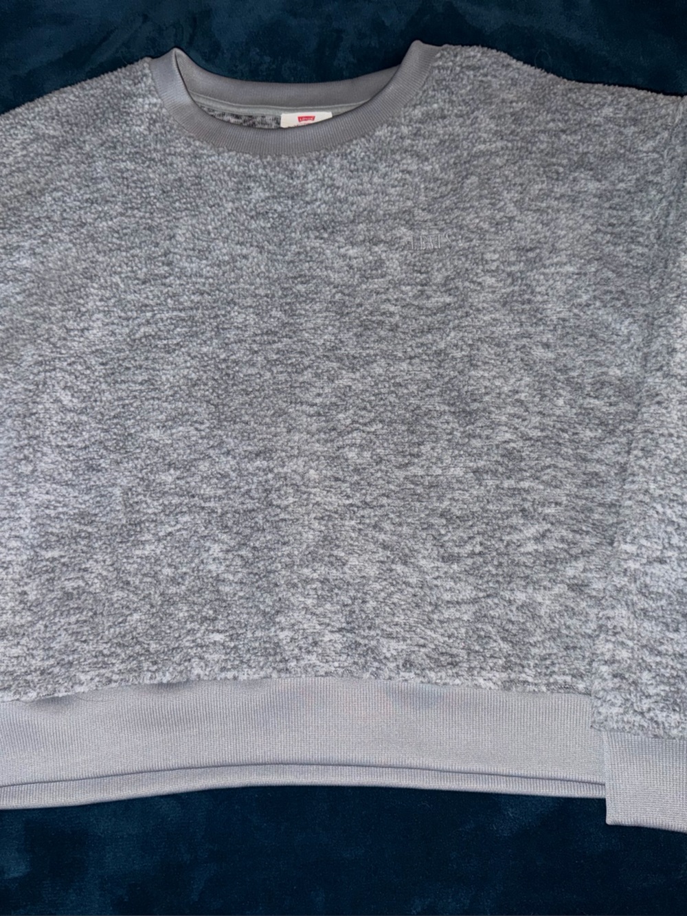 Levi's Heather Gray Sherpa-Look Crewneck Sweatshirt